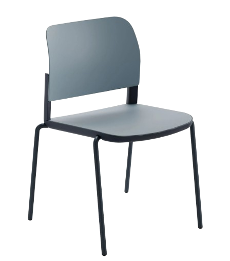 CIAO-OHV-11 - Silla para interior con asiento azul y patas negras