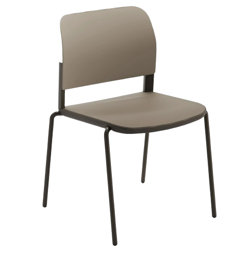 Silla con asiento y respaldo marrón