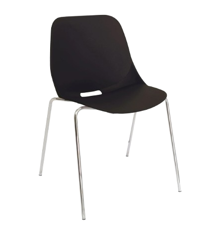 Silla amarilla con patas cromadas