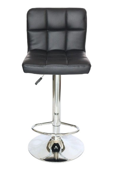 BISTRO-OHV-57-ALTA - Taburete de bar negro con base cromada